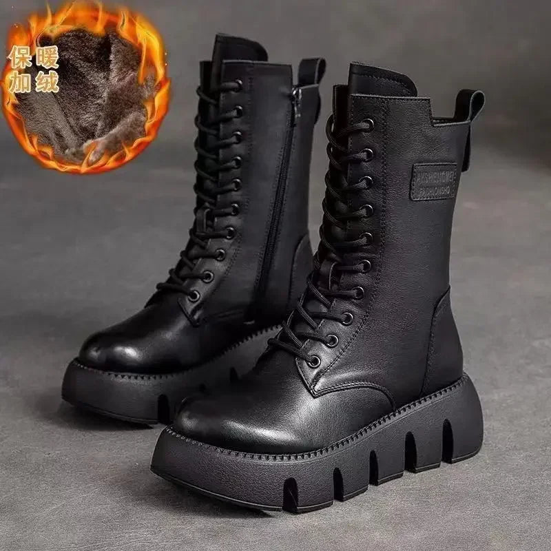 Plush warm thick sole boots  New Fashion Women's Warm Platform Waterproof Boot.