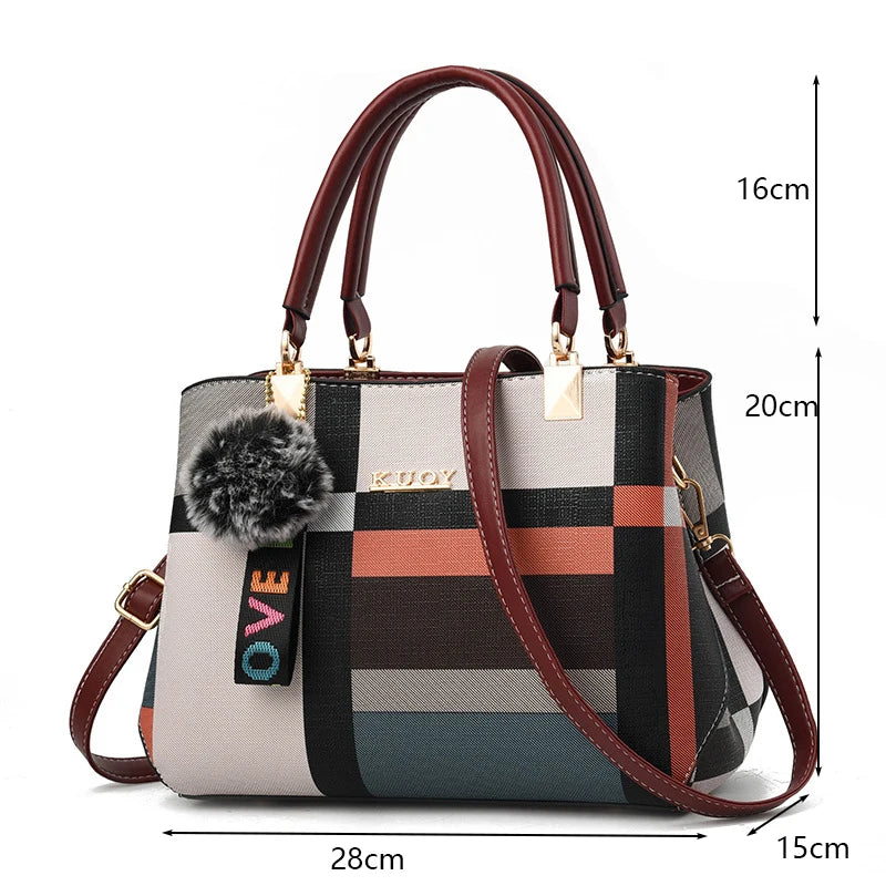 PU Leather Casual Cross-body Bag for Women Luxury Designer Tote Handbag Large Capacity Shoulder Bag