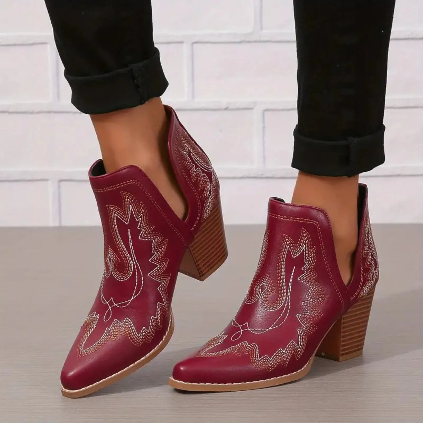 New Cowboy Boots Slip On Western Ankle Boot