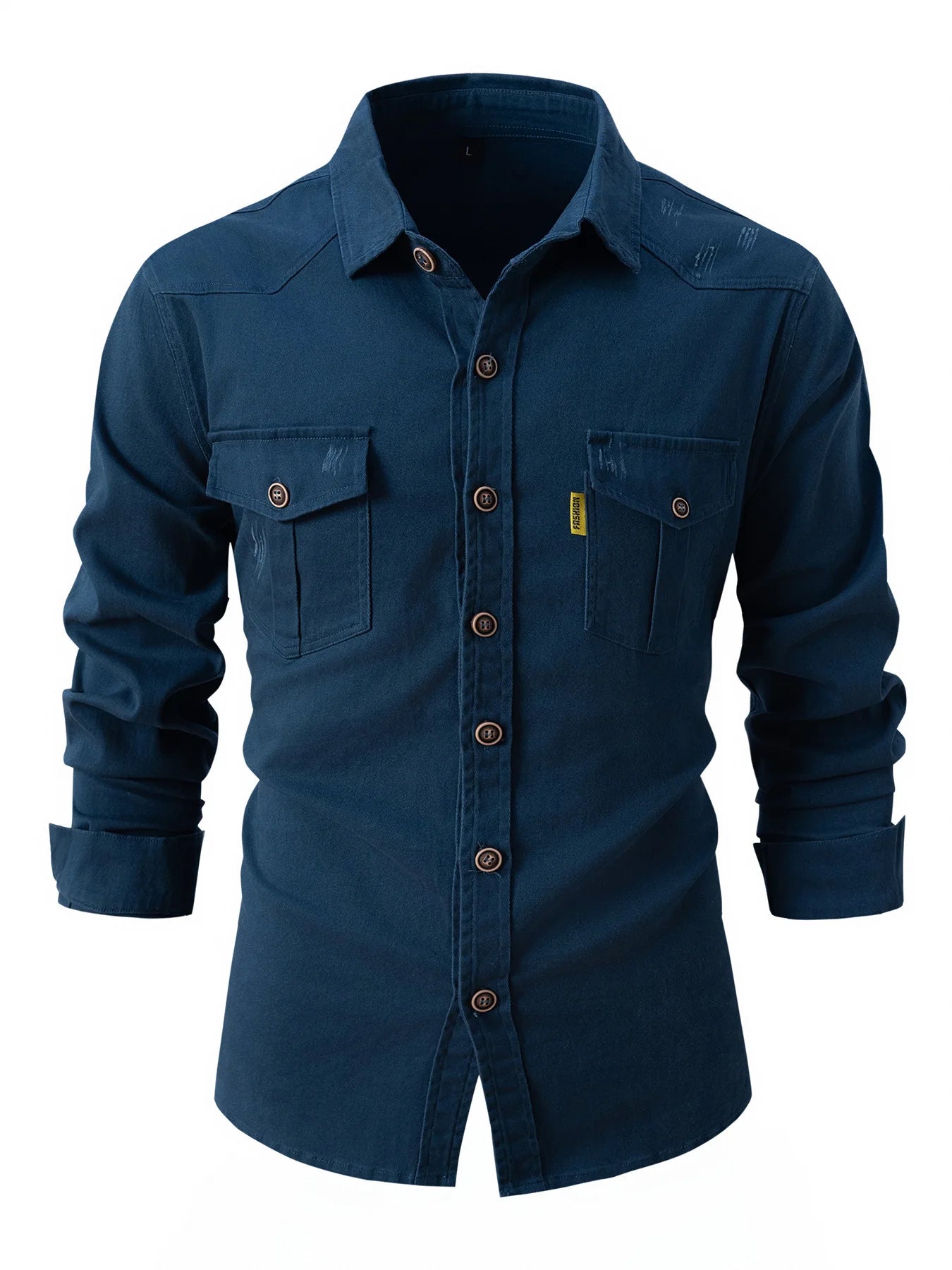 European men wash stretch cotton linen casual fashion business long sleeve Shirt.  Sz: S-3X