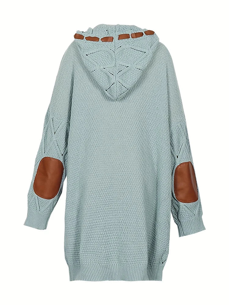 Plus Size Fall and Winter New Women's Hooded Casual Knitted Elegant Loose Sweater