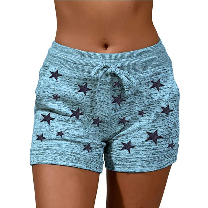 Women Print Quick Dry Sport Shorts With Drawstring.  S-5xL