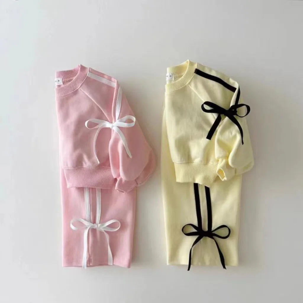 Girls Set All Season Sporty Baby Girl Butterfly Knot Two-Piece Set