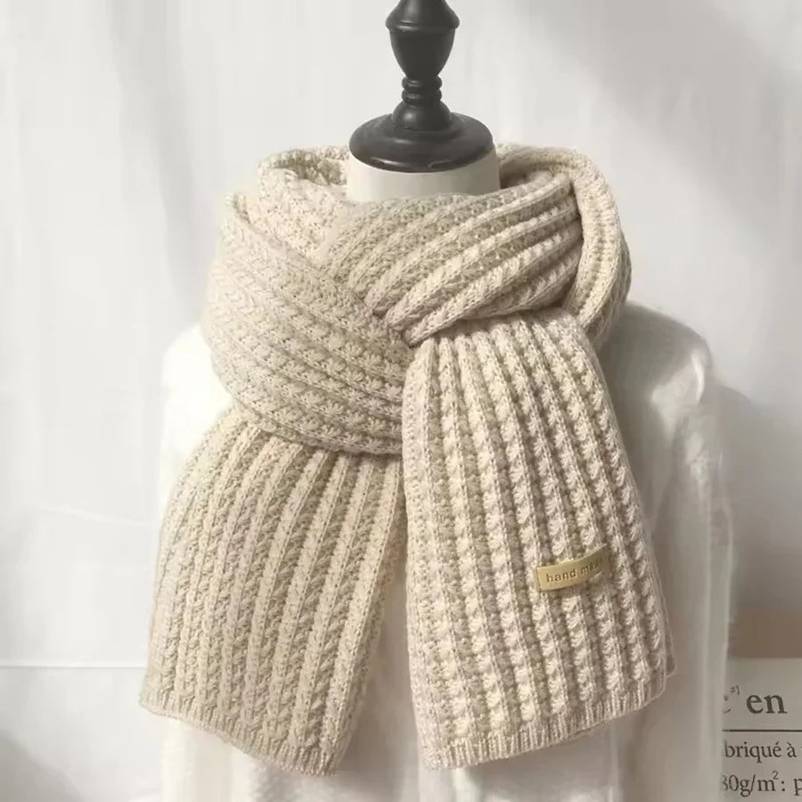 Unisex Chunky Knit Scarf - Thick Cashmere Blend Winter Scarf