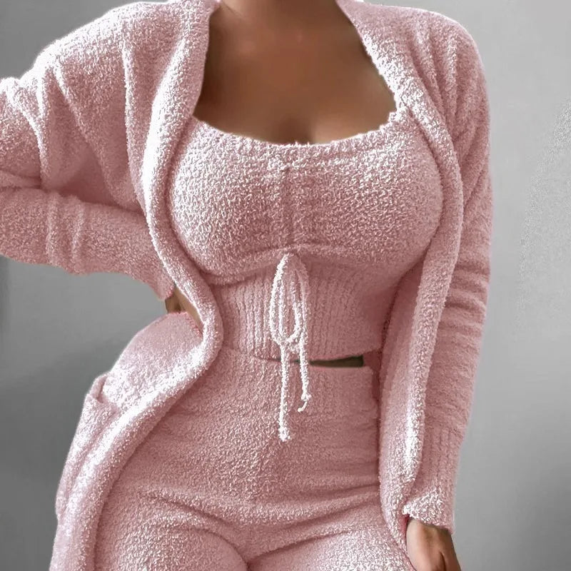 3pcs Women's Plush Pajama's/Lounge wear.