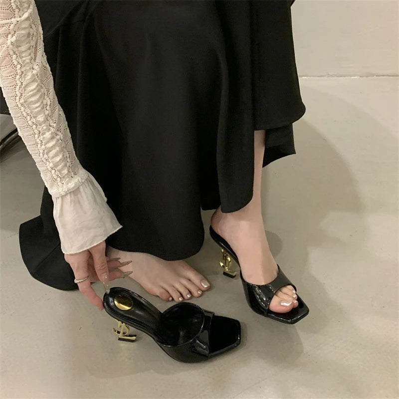 Women's Summer New Luxury Brand Designer Sexy Pointed Toe 6cm High Heels 2025 Elegant Slip on Party Ladies Sandals Zapatos