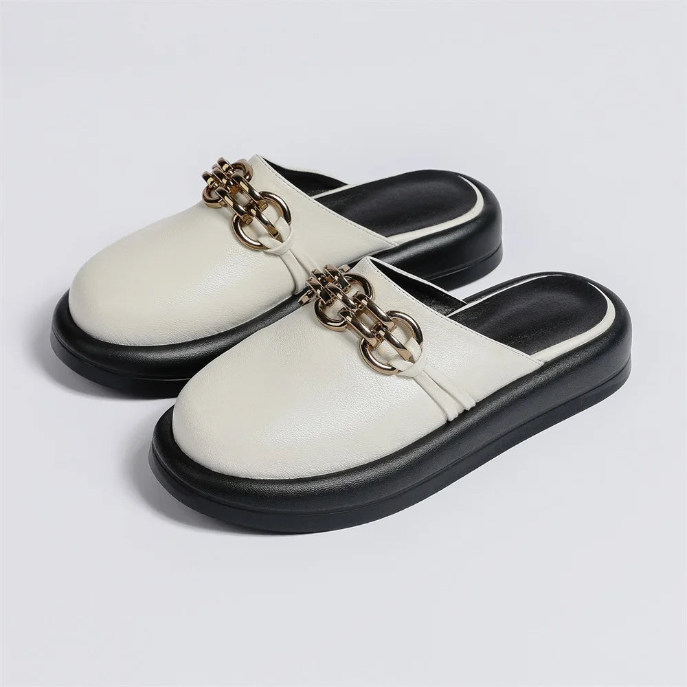 2025 Summer Mules New Fashion Ladies Closed Toe Slip On Comfy Shoe.