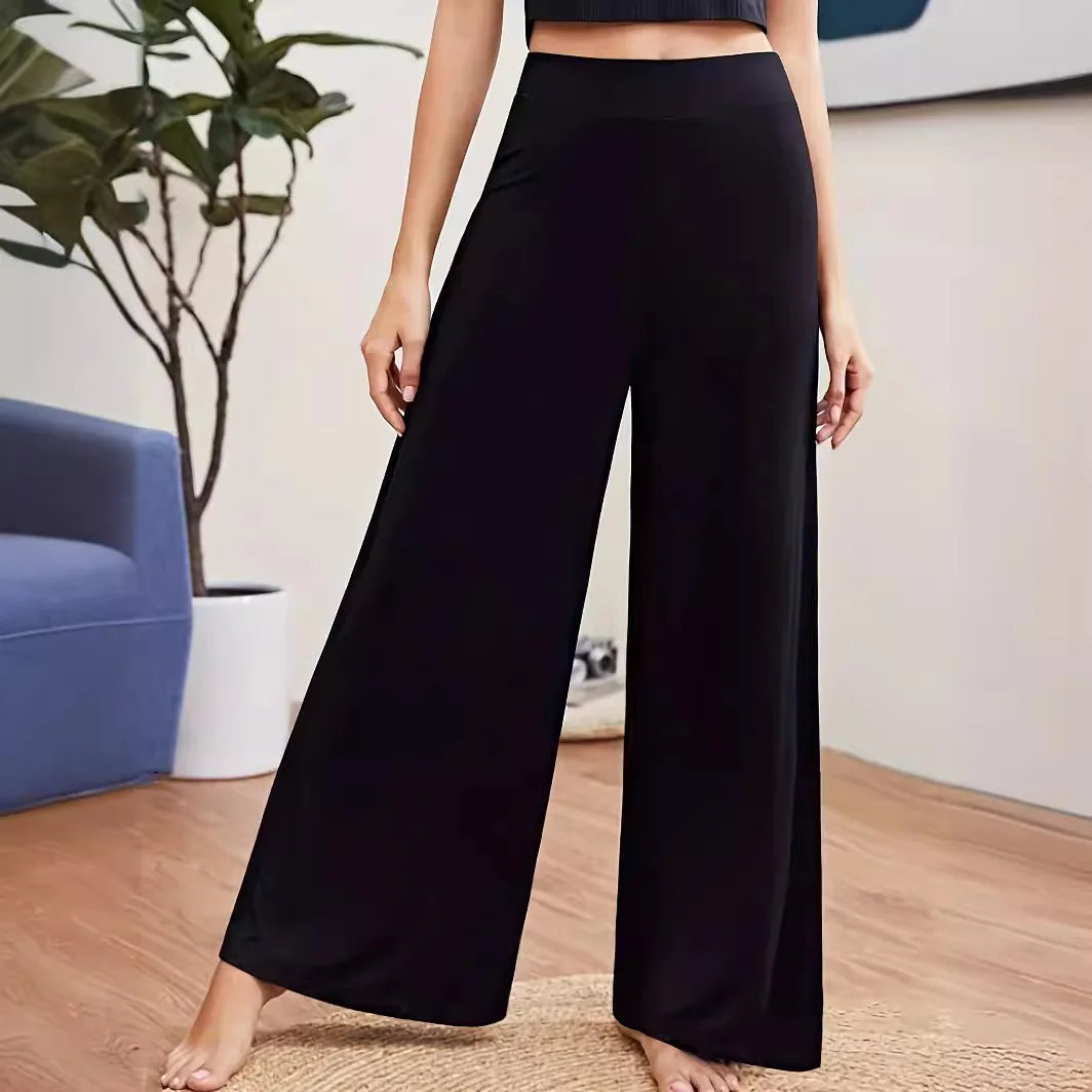 Plus Size Spring Summer Pant Women High Waist Fashion Loose Wide Leg Ladies Trousers