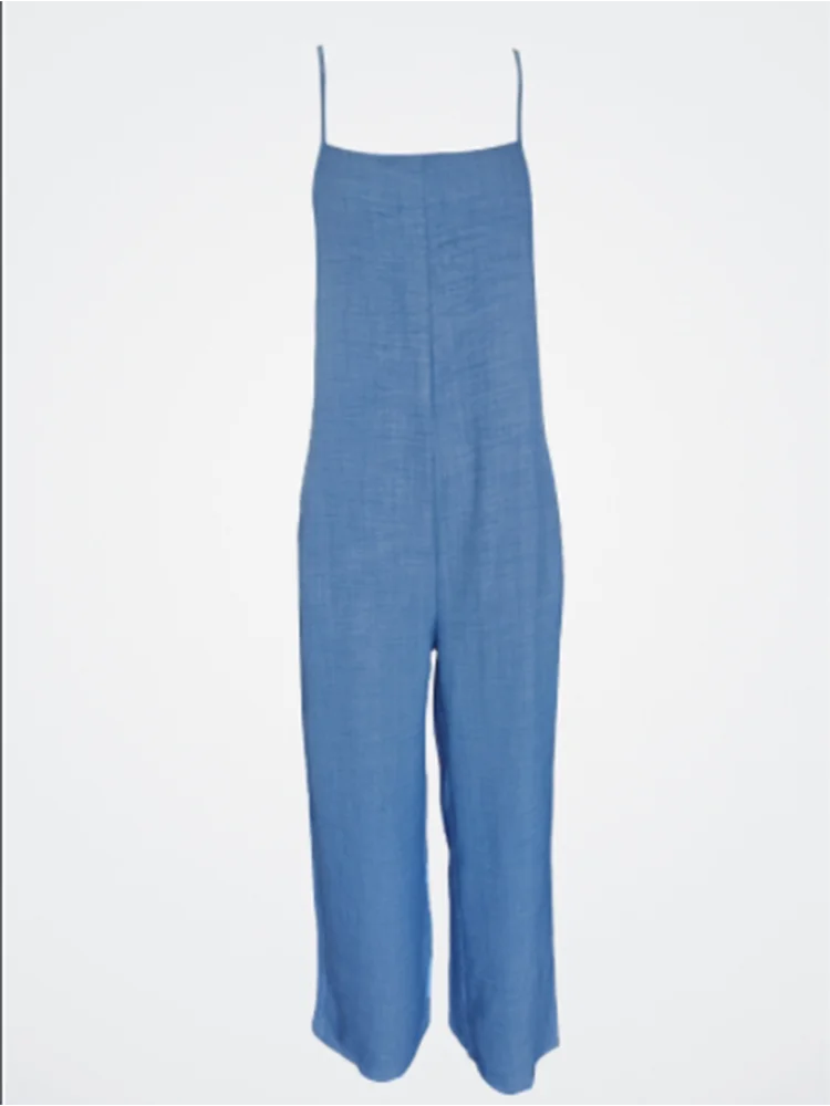 Women's Sleeveless Jumpsuit with Suspender Loose Casual Pocket Summer jumpsuit.  S-2x
