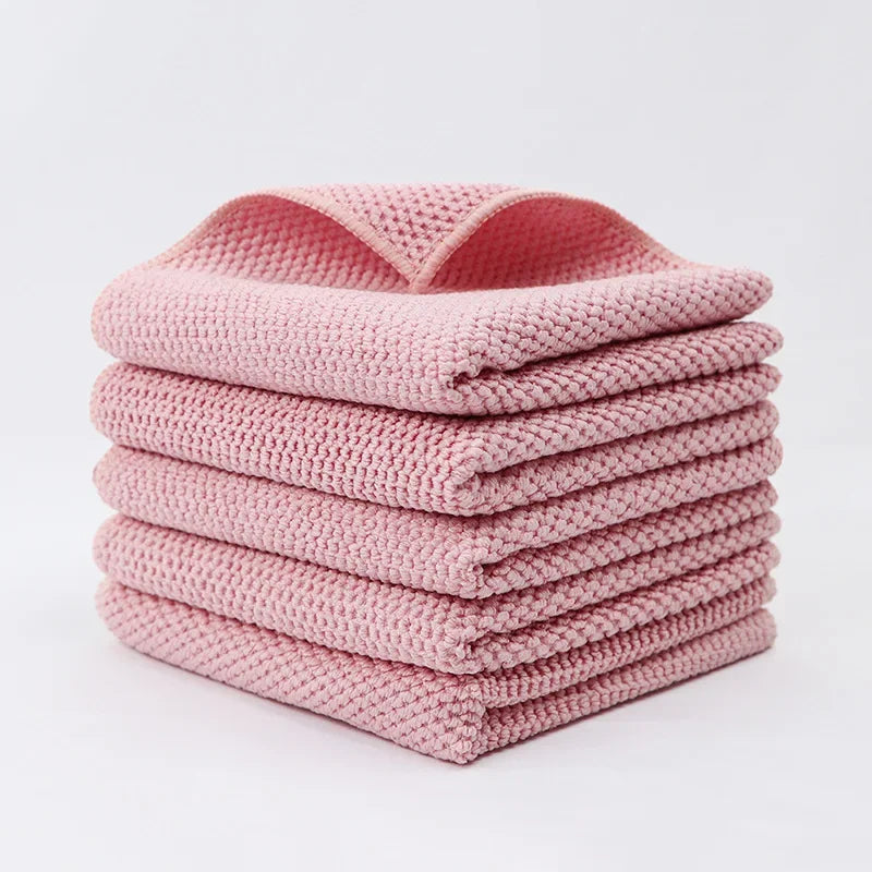 5pcs Corn Kernels Cleaning Cloth Microfiber Household Multi-functional Lazy Rag Cleaning Towel Strong Water Absorption 30*30cm