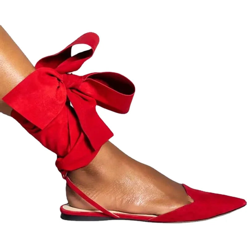 Ladies Pointed Toe Sandals Summer Slingbacks Flat Heel Sandals.