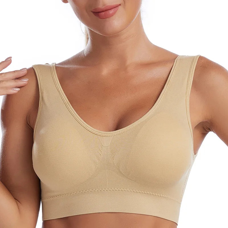 Ladies Seamless Breathable Wire Free Push-Up Bralette Comfortable And Padded For Your Comfort. Sz S-6XL