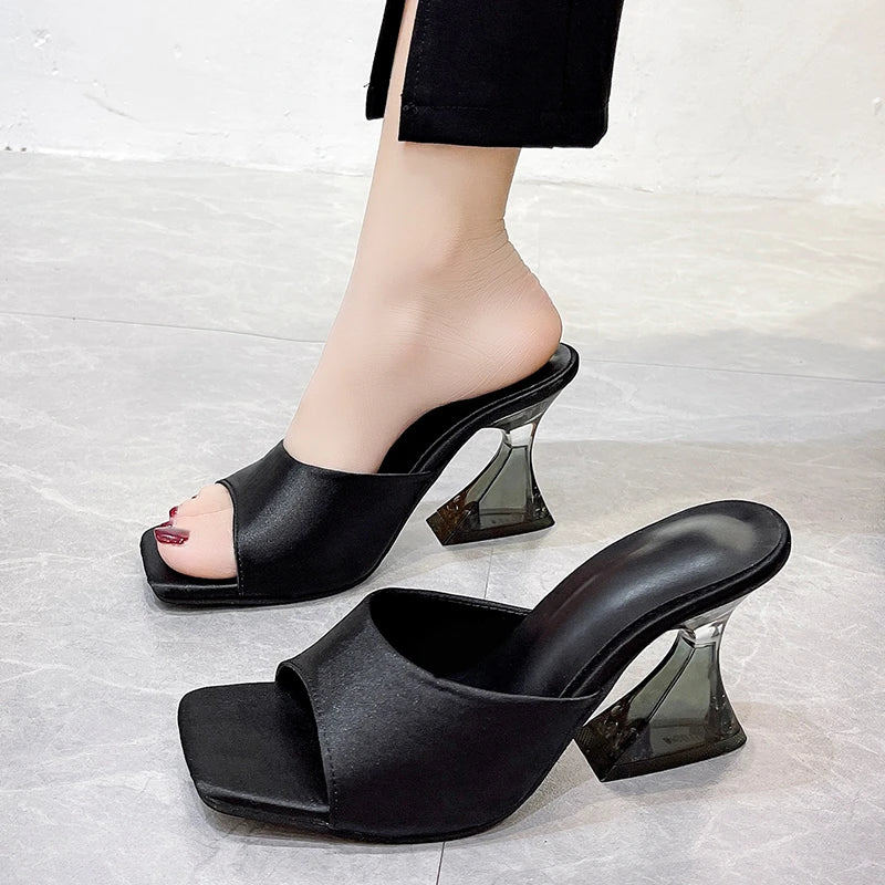 Women's Summer New Square Head Open Toe Simple Sandals Casual Fashion Sandal