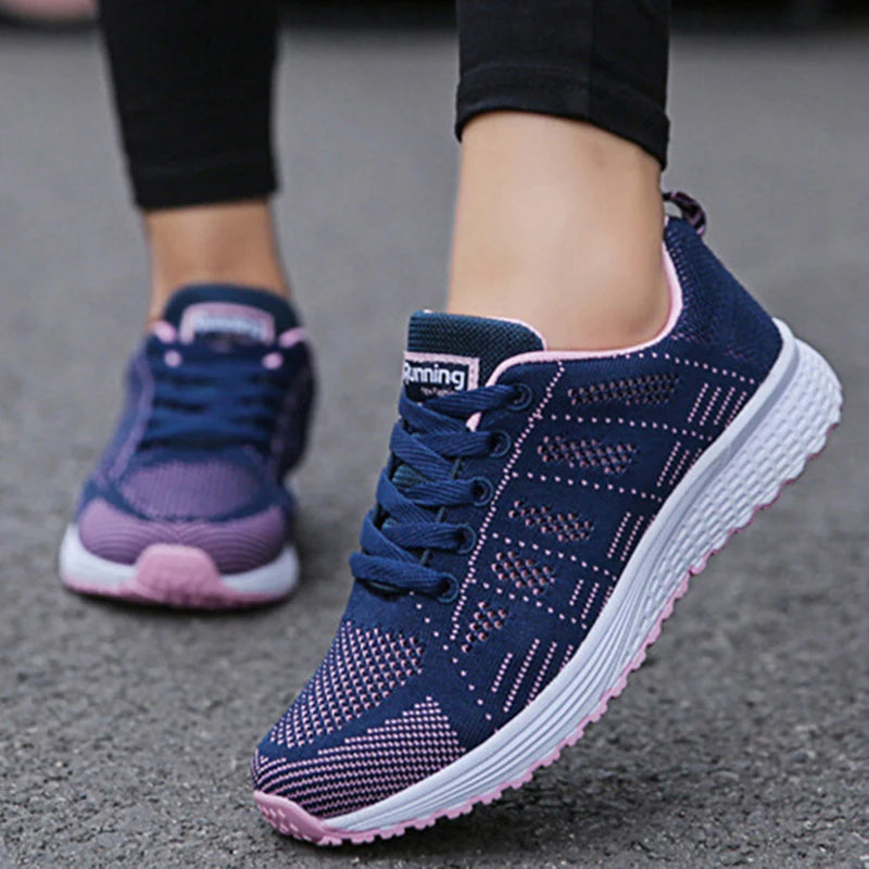 Women's Sneakers 2025 New Fashion Comfortable Breathable Trainers Casual Lace Up Sneakers