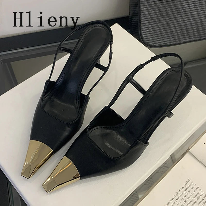 New Spring Back Strap Women's Sexy Pointed Toe Elegant Heel Sandal