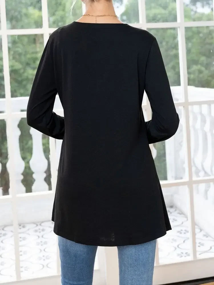 Spring Women's New Fashionable Plus Size Solid Colour Long Sleeved Cardigan