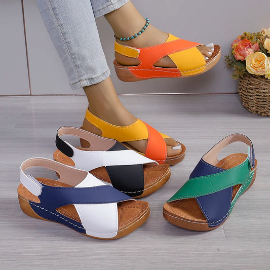 Women Comfortable Sandals Summer 2025 New Mix Colour Luxury Designer Shoe.