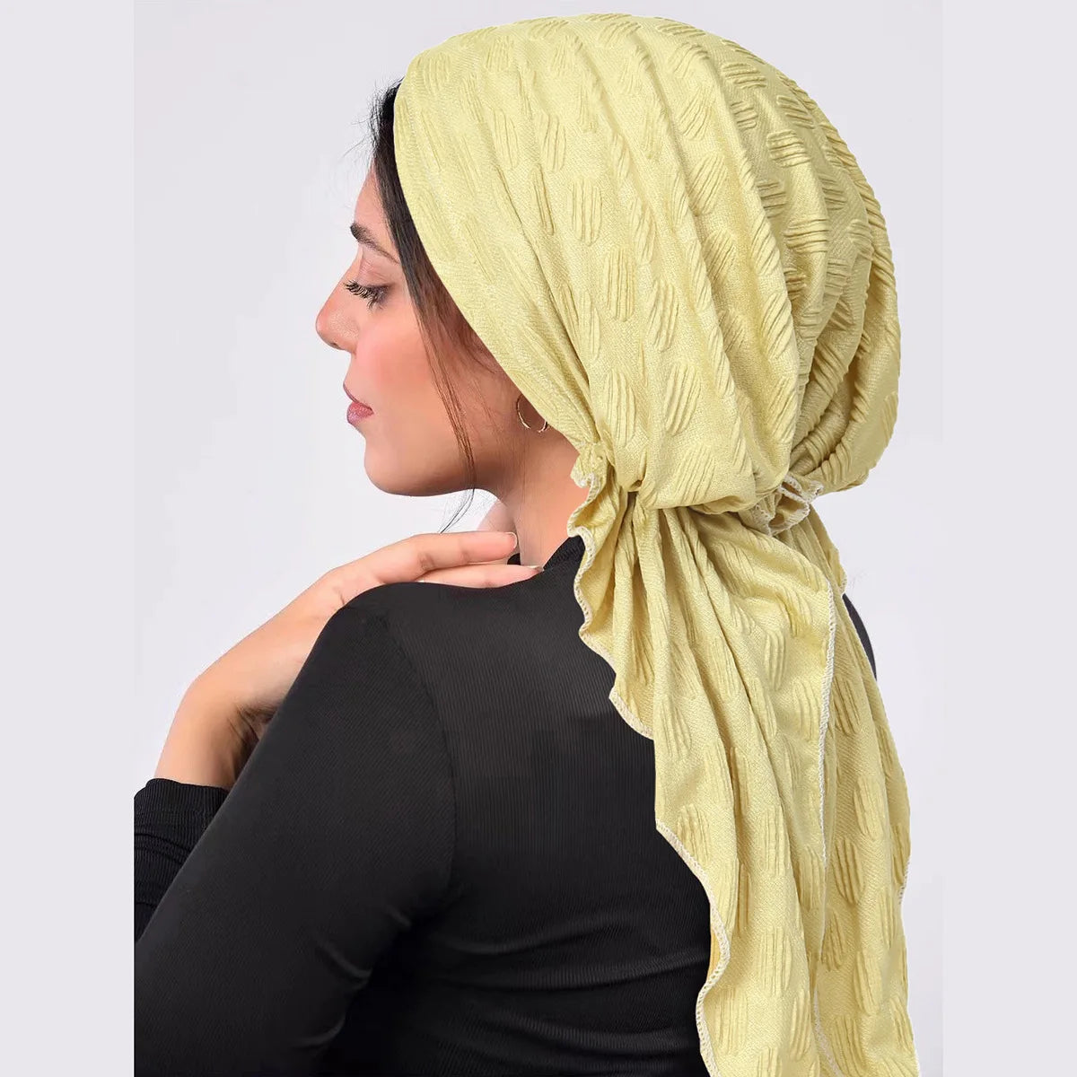 European and American round bubble curved tail hat, Muslim baotou hat, milk silk pullover, airplane hat suitable for all seasons