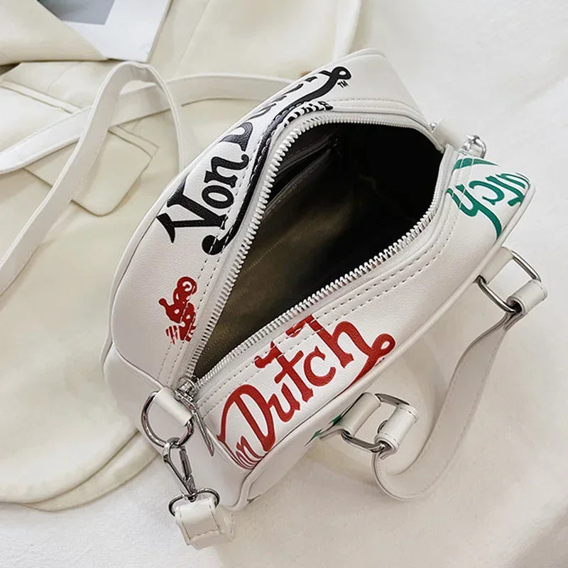 Ladies Cross-body/Shoulder Graffiti PU Leather Bag