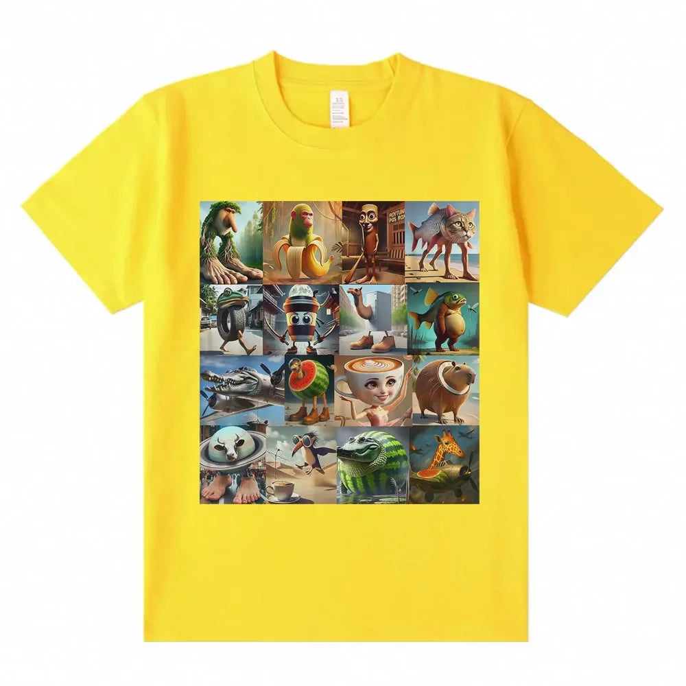 Italian brain rot shirt Brr Brr Patapim Tung Tung Tung Cappuccino ballerina funny T-shirt womens loose-fit T-shirt.  XS-3X