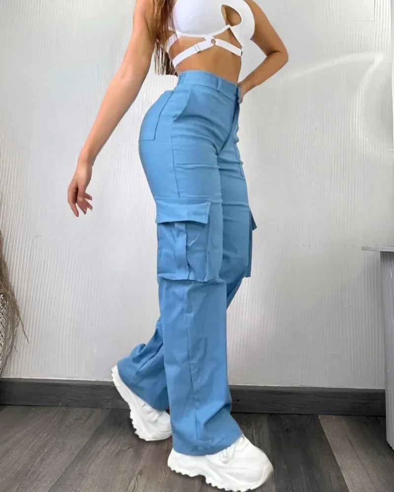 Drawstring Pocket Design Comfortable Cargo Pants.  S-XL