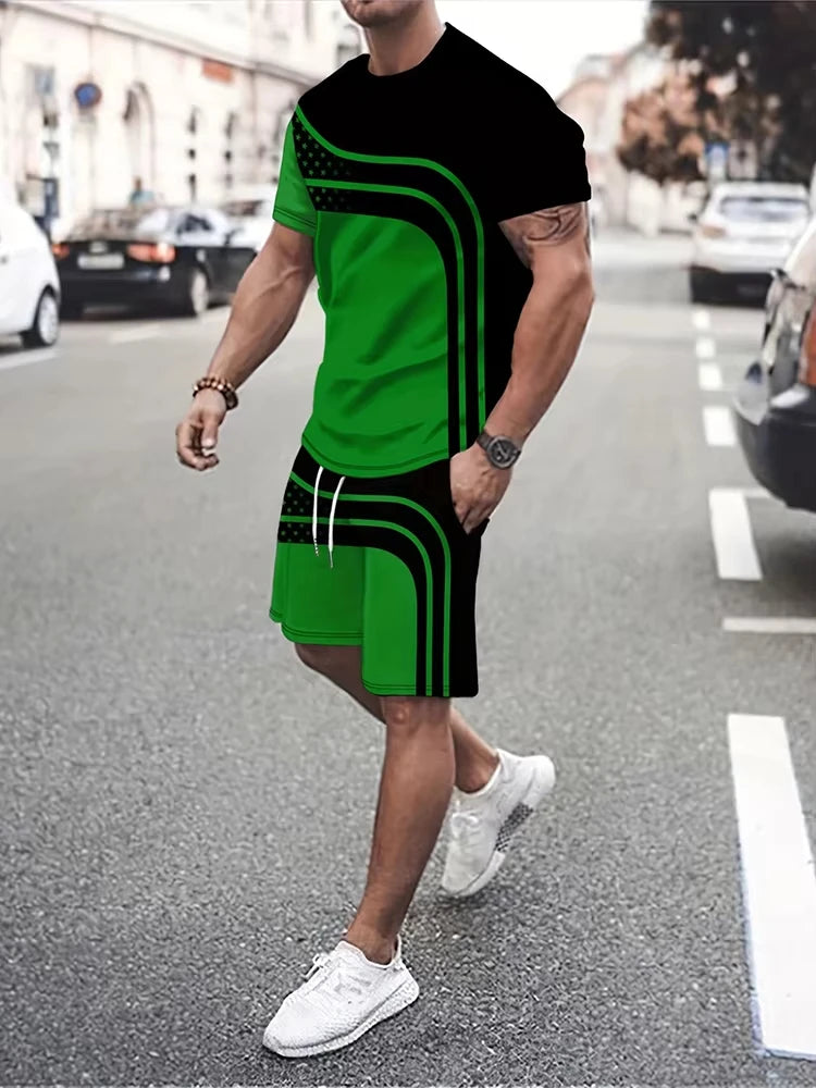 New men's outdoor running shorts for summer 2025, street fashion, casual, loose and comfortable T-shirt with soft and comfortable Shorts.  Sz:  S-6X