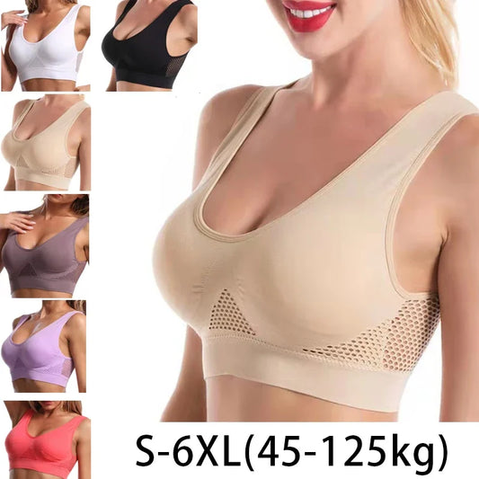 Ladies Quality Sports Bra With Removable Pads . Sizes S-6XL