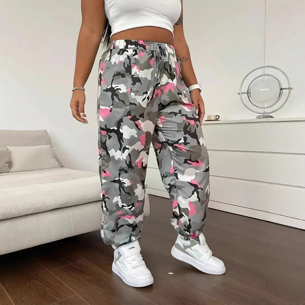 Plus Size Fashionable Camouflage Printed Loose Casual Trendy Style.  L-5X