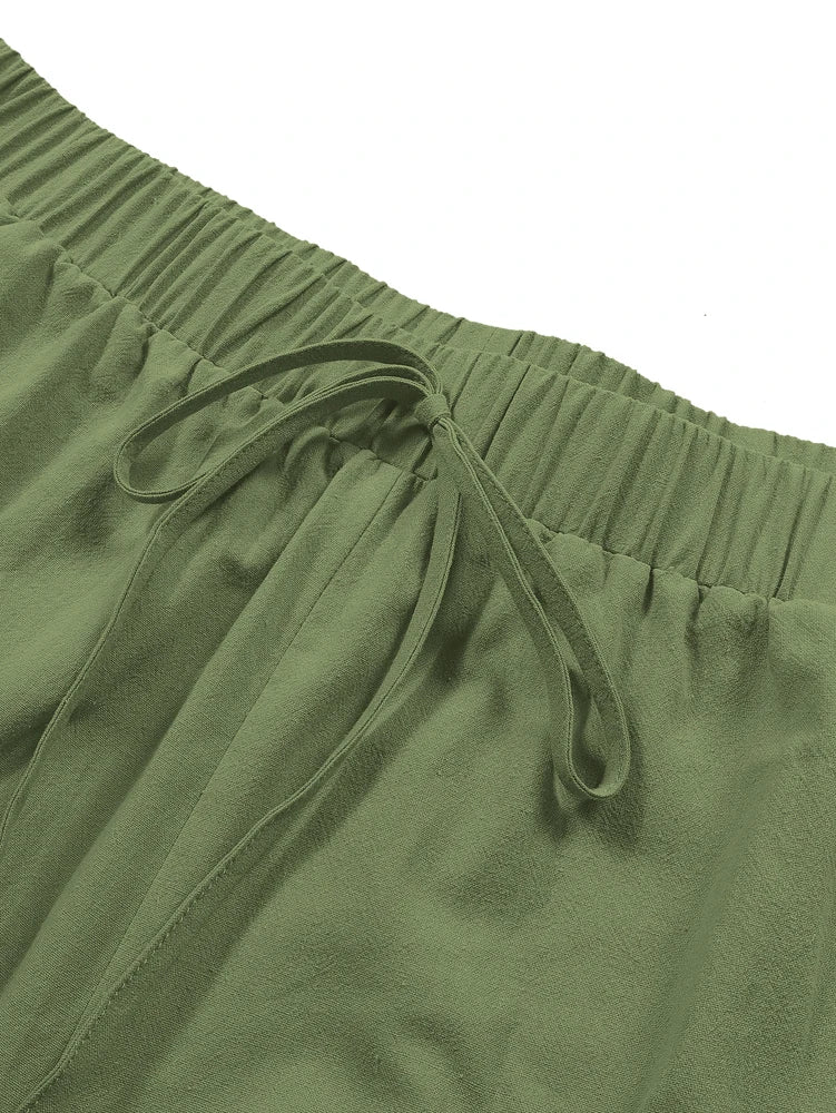Plus Size 2025 New Women's Elastic Waist Wide Loose Large Size Casual Pant.