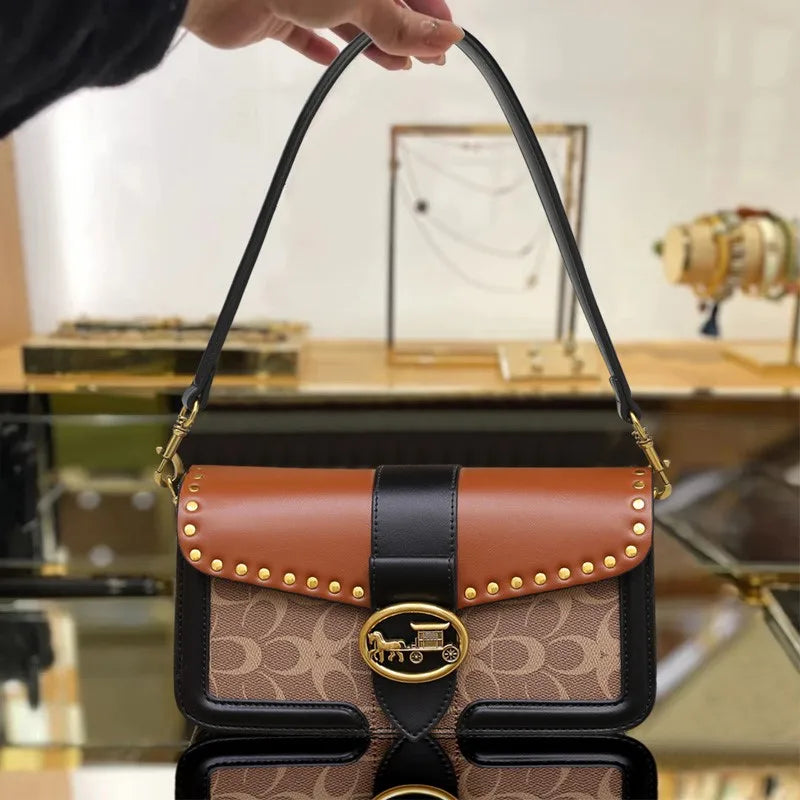 New Retro Hand Bag High End Luxury Contrast Colour Fashion