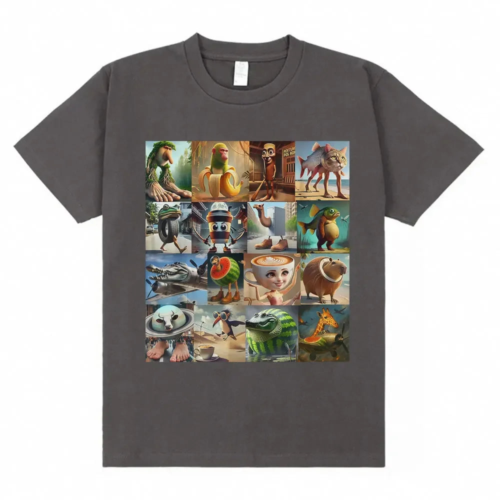 Italian brain rot shirt Brr Brr Patapim Tung Tung Tung Cappuccino ballerina funny T-shirt womens loose-fit T-shirt.  XS-3X