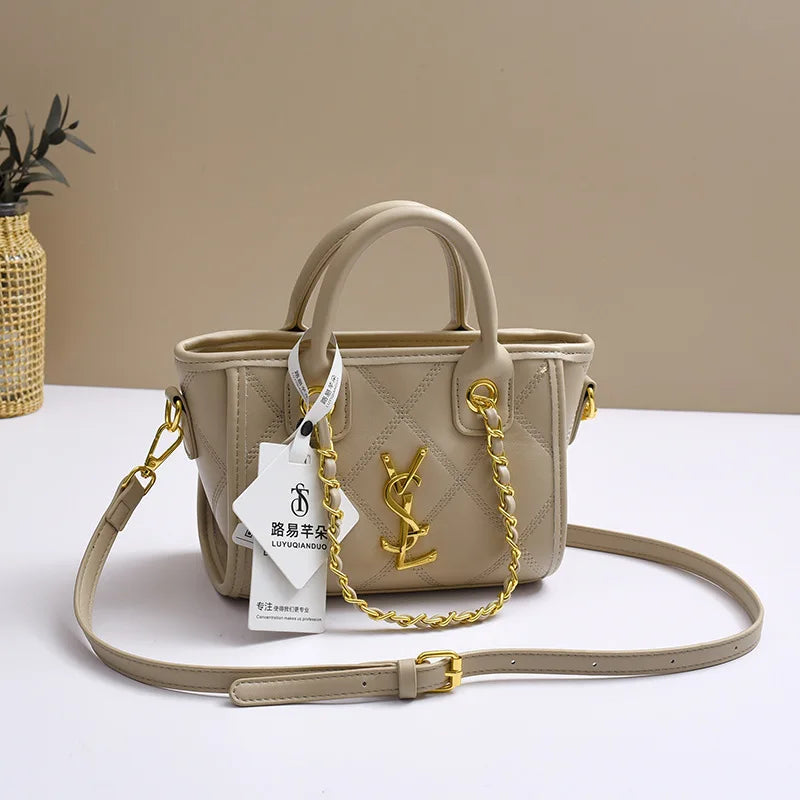 2025 New Style Handbag With Texture, Large Capacity Bucket Bag, Fashionable And Versatile Single Shoulder Crossbody Bag