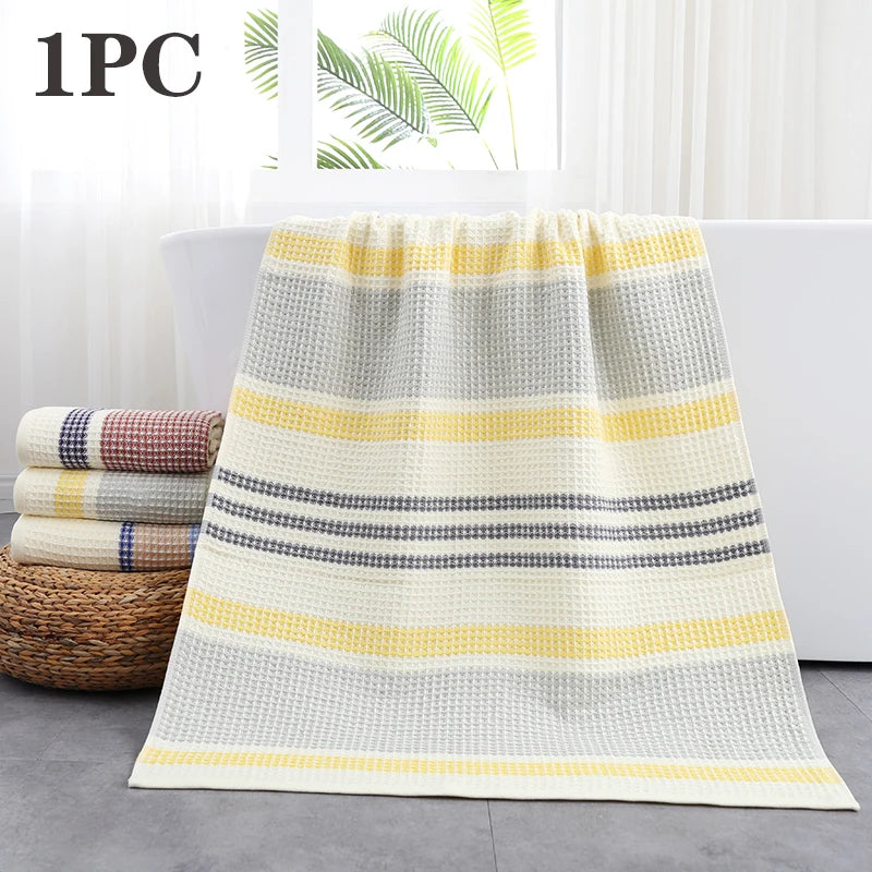 70x140cm/35x75cm Soft cotton waffle towel Thickened adult strong suction cellular towel bath towel fluffy close skin grid gauze