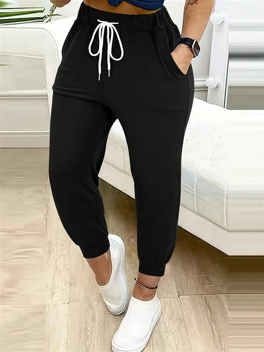 European plus size new casual solid colour pocket Harem Pants