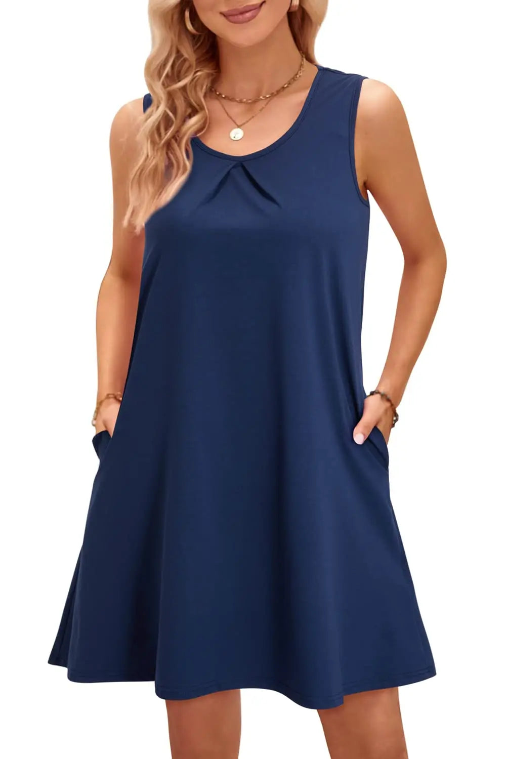 Bohemian Print Casual Sleeveless Women's Round Neck Dress Sweetheart Rustic Country Sleeveless Dress.  S-3X