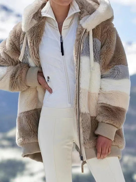 Women's Long Teddy Bear Coat Warm Thickening Fleece Faux Fur Coat Plush Women's Coat ..  S-5X