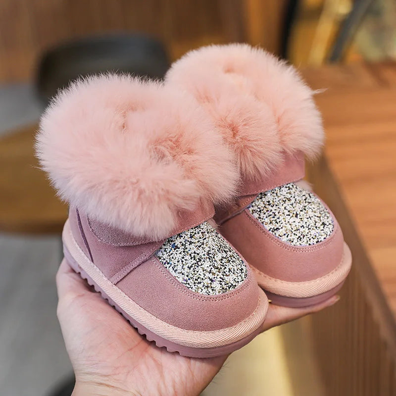 Quality Toddler Baby Plush Warm First Walkers 0-3years Infant Kids Soft Bottom Non-slip