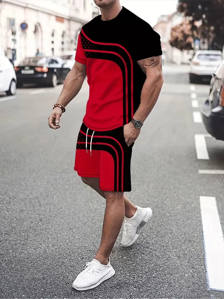 New men's outdoor running shorts for summer 2025, street fashion, casual, loose and comfortable T-shirt with soft and comfortable Shorts.  Sz:  S-6X