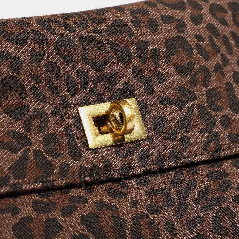 Elegant Women's Leopard Handbag Spacious Bag