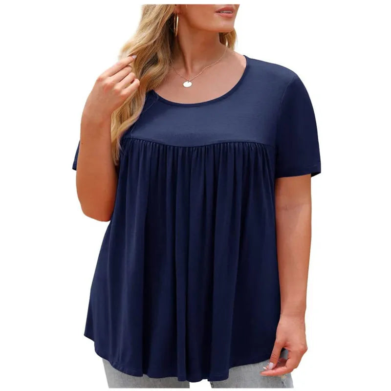Plus Size Casual Loose Short Sleeve Summer Top
