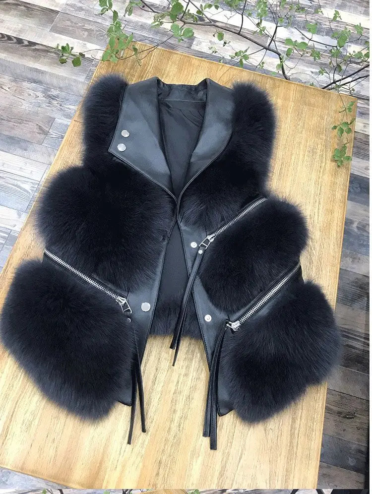Women's Vest Short Autumn Winter Patchwork Slim Fashion Versatile Vest.  S-XL
