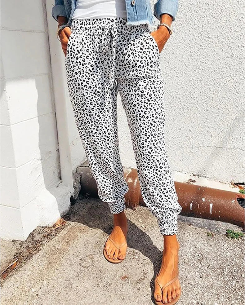 New European Women's Loose Print Casual Pants.  S-3x