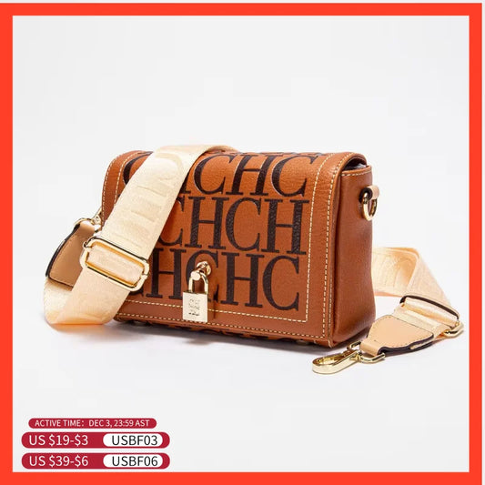 CH Luxury Fashion Design New Solid Colour Printed Bag Metal Accessories Buckle.