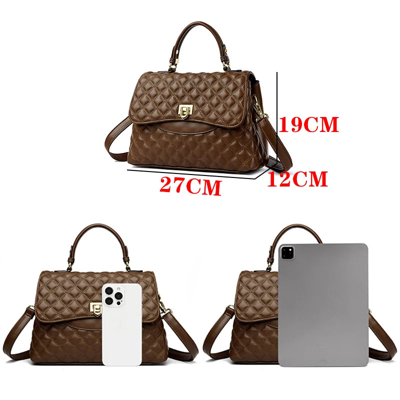 Trendy High Quality Soft Leather Messenger Bag Luxury Designer Multi Layered Handbag