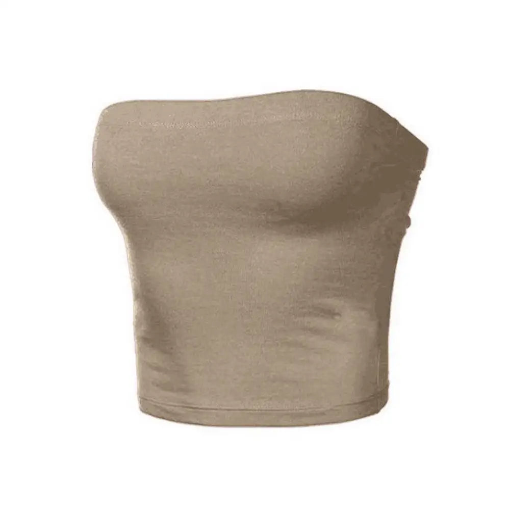 Women's Strapless Top Sexy Sleeveless Crop Top Bandeau Tube Top.  S-XL
