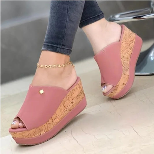 Wedge Quality Slip-On Summer Peep Toe Sandals Fashion Platform Casual Comfortable Shoe