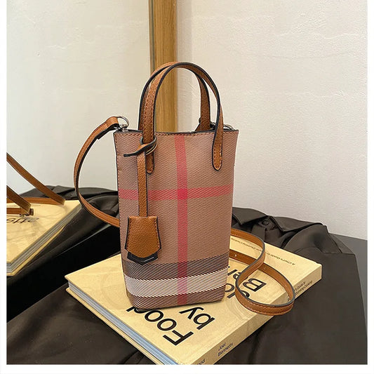 Lightweight Plaid Shoulder Bag - High-End Portable Messenger Crossbody Bag