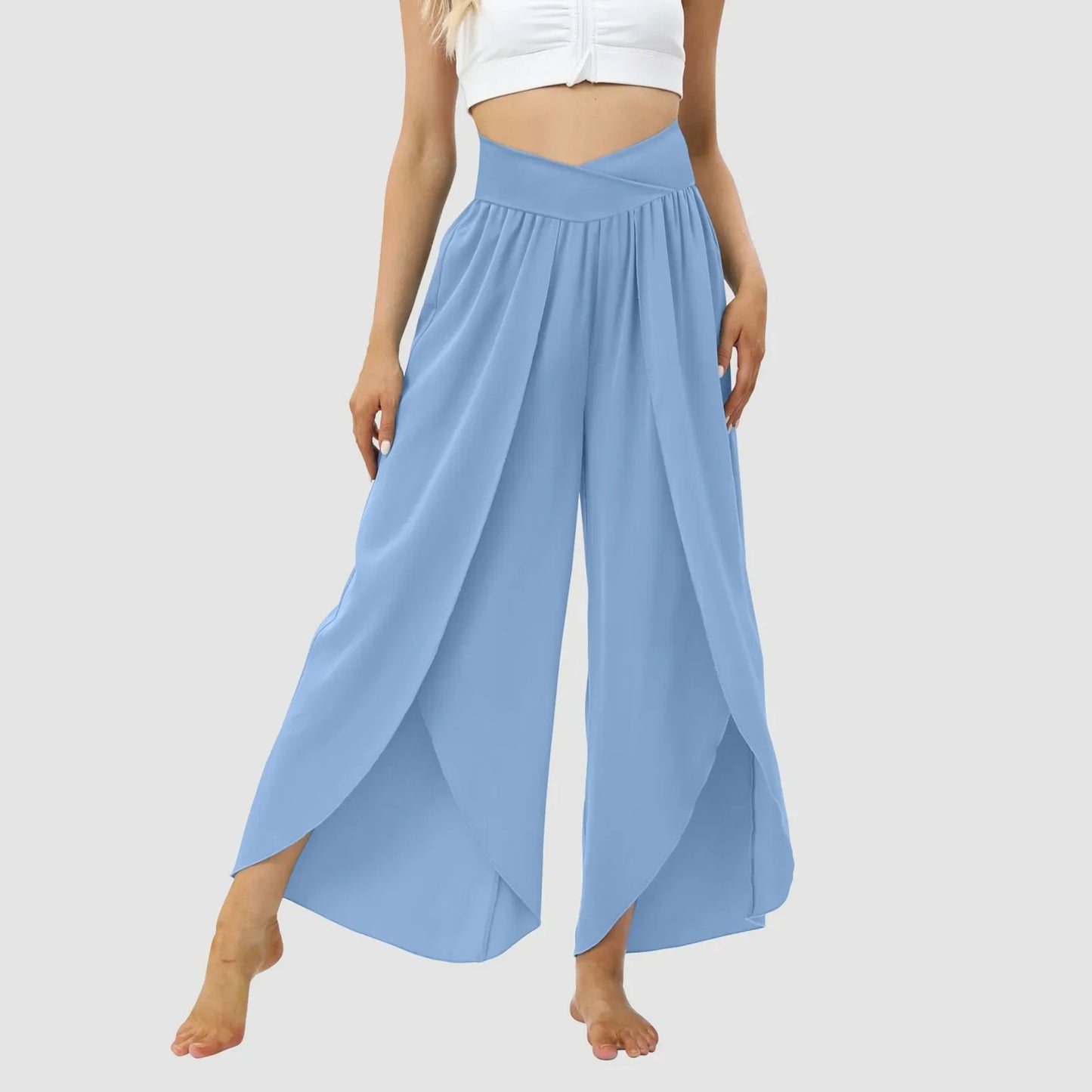 Women Wide Leg High Waist Hippie Casual Wear Boho Palazzo Pants.  S-3X
