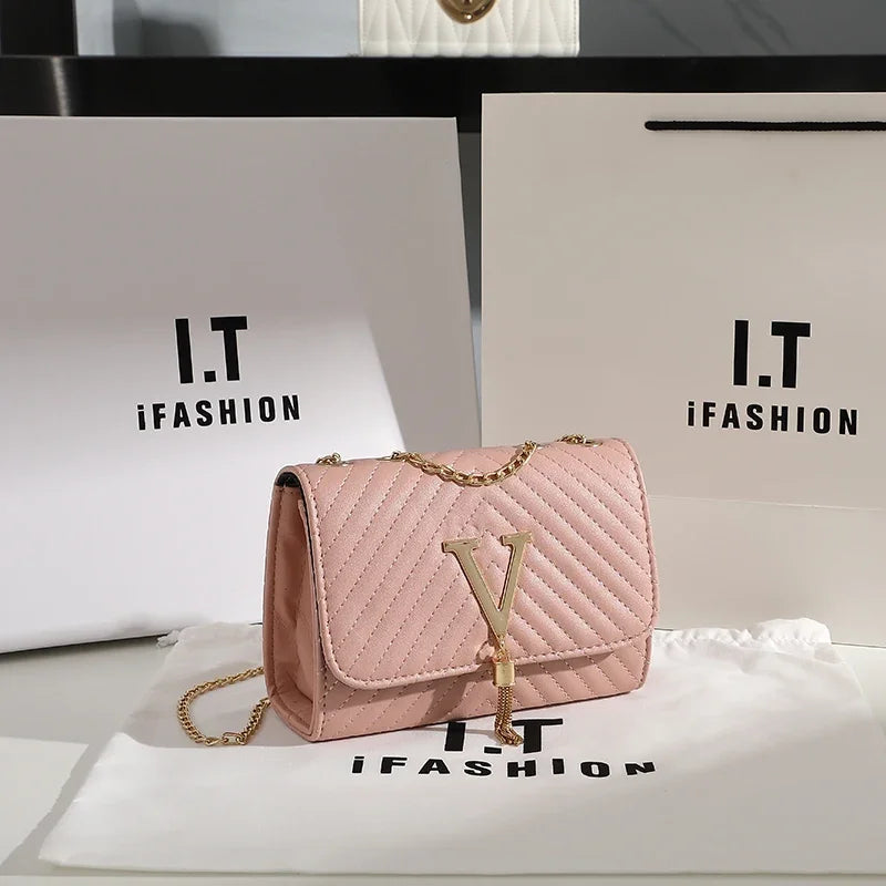 Thread Luxury Handbag Shoulder Bags Brand Sequined Tassel Clutch Small Bag and Purse /Cross-body Bag