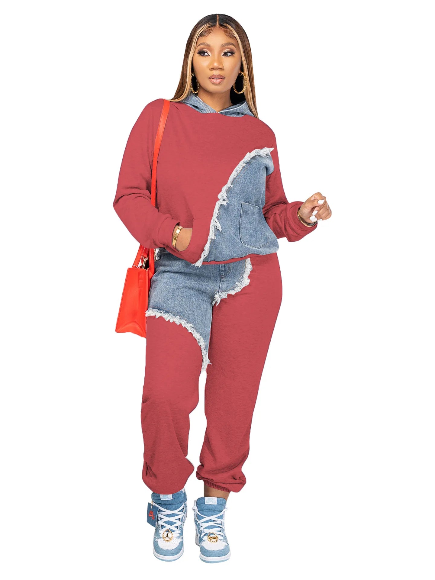 Women's Two Piece Tracksuit Hooded Sweatshirts Pocket Jogger Pants Suit Loose Fit.  Sz: S-3X